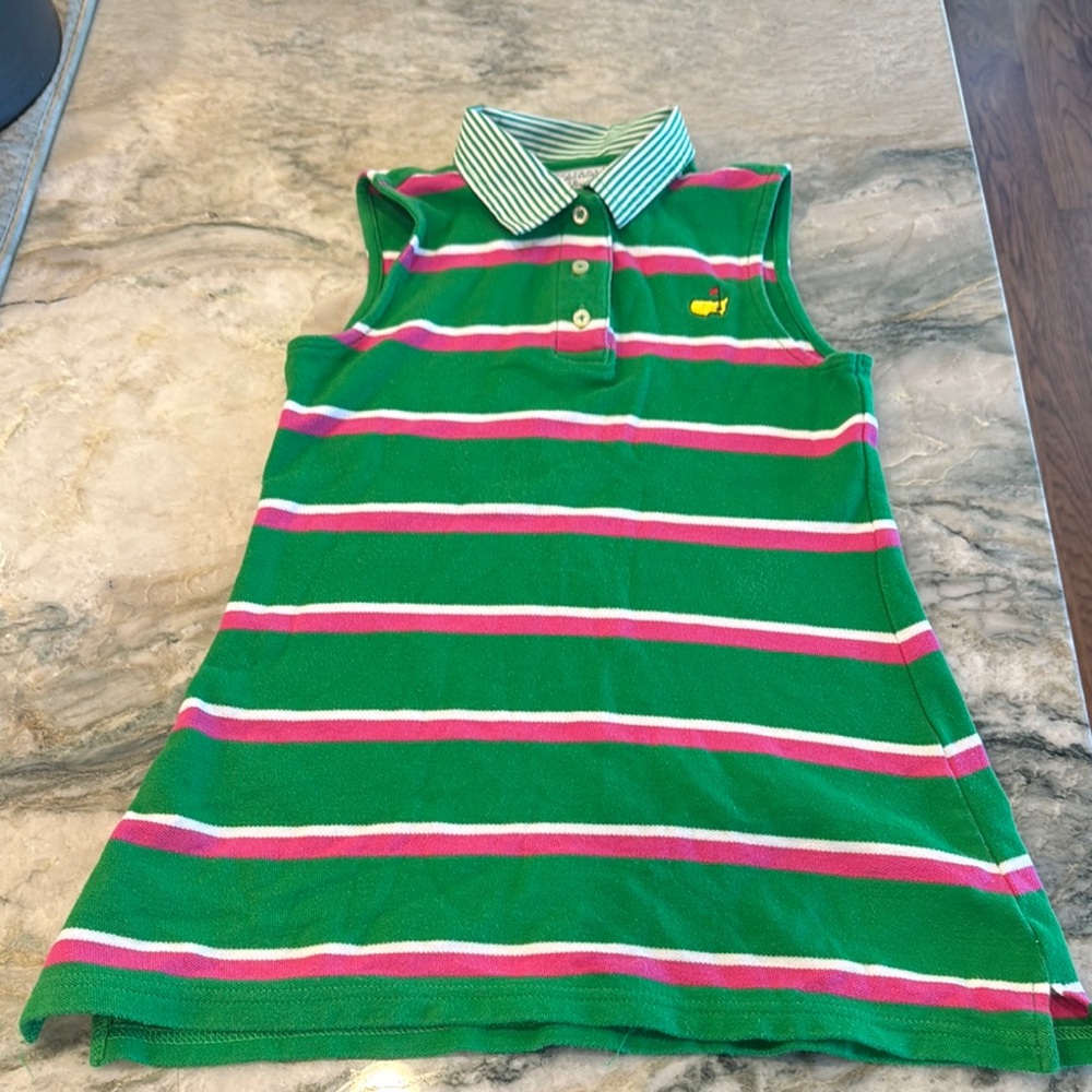 Masters Green and Pink Striped Girls Dress